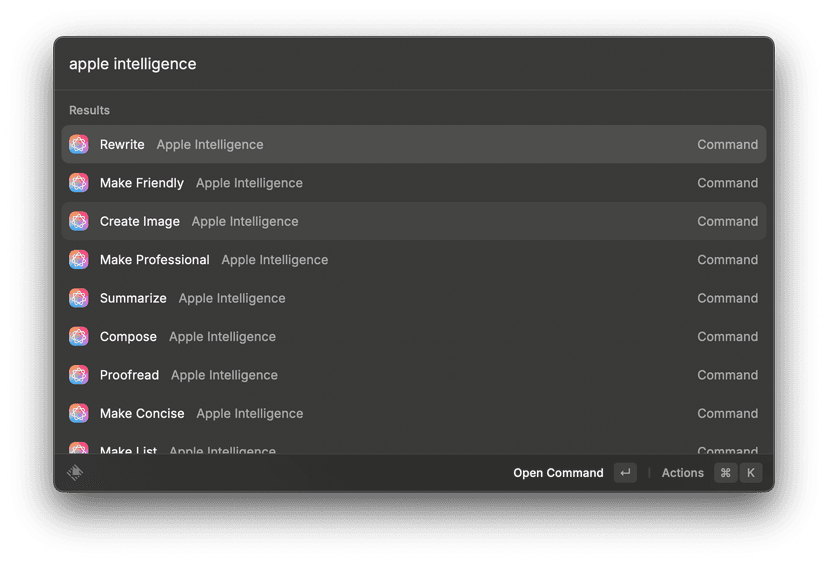 This is how I am using apple intelligence AI - Mac OS sequoia - Raycast